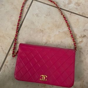 CHANEL HOT PINK SHOULDER BAG